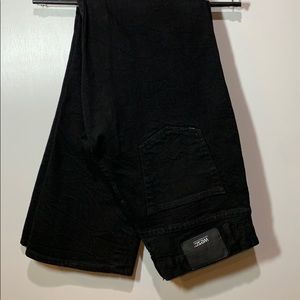 WESC Black Crinkle Button-up 5 pocket Stretch Jean